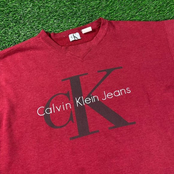 Vintage VTG 90’s Calvin Klein Graphic Logo Crewneck Sweater - Picture 3 of 4